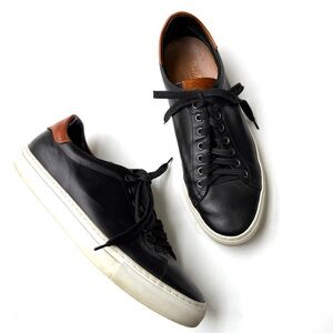 GOOD MAN Mens 10.5 Black Brown Leather Low Top Lace Up Sneakers Shoes *16